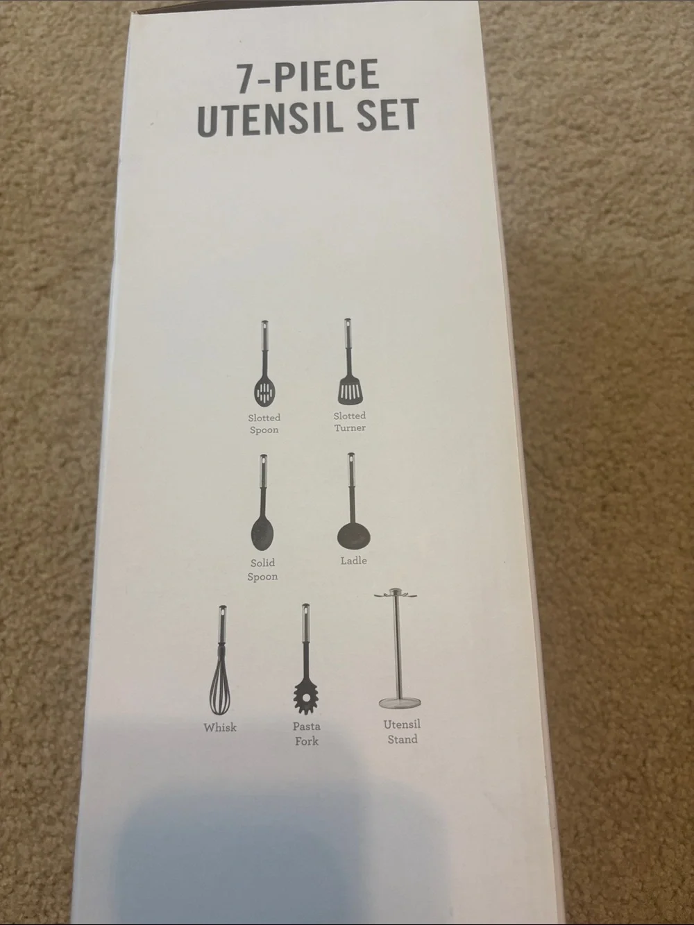 Martha Stewart 7-Piece Black and Silver Utensil Set